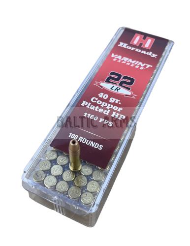 HORNADY .22 LR 40 gr HP COPPER PLATED (100 vnt.)